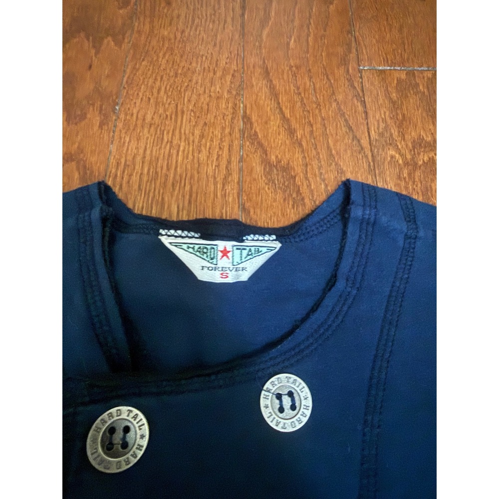 Hard Tail Forever Navy Blue Double Breasted Coat Dress Small Y2K - Picture 2 of 6